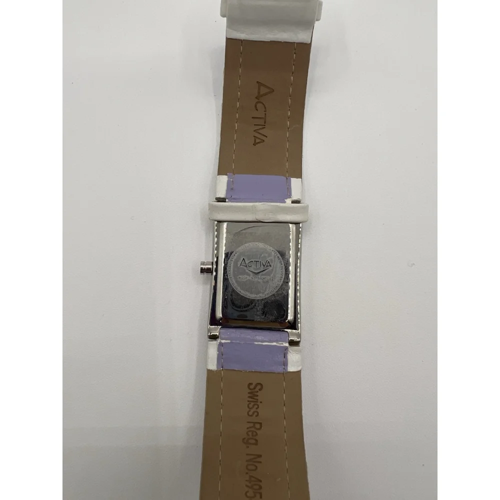 Activa Analog Woman’s Watch Purple Dial Leather Sliver Tone Casual Wristband
